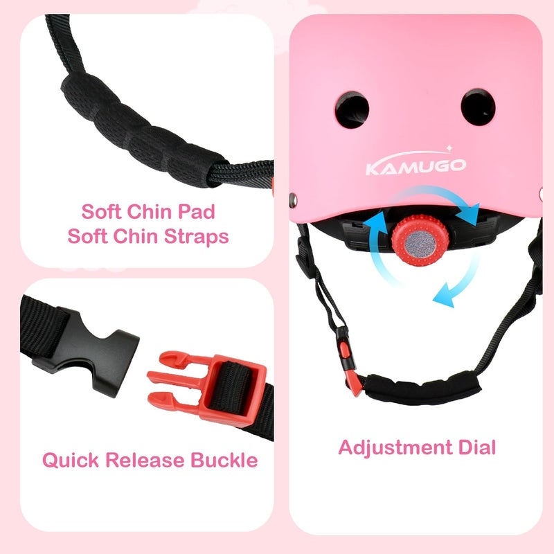 KAMUGO Kids Bike Helmet, Toddler Helmet for Ages 2-8 Boys Girls with Sports Protective Gear Set Knee Elbow Wrist Pads for Skateboard Cycling Scooter Rollerblading - Image 5